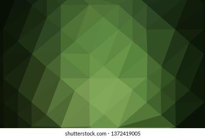 Dark Green vector abstract mosaic backdrop. Glitter abstract illustration with an elegant design. Elegant pattern for a brand book.