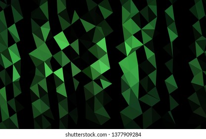 Dark Green vector abstract mosaic background. Colorful illustration in abstract style with gradient. Brand new design for your business.