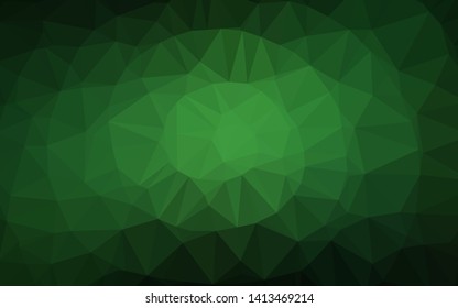 Dark Green vector abstract mosaic backdrop. Creative illustration in halftone style with gradient. Template for a cell phone background.