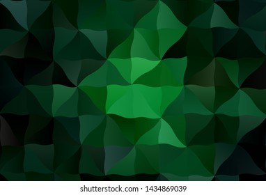 Dark Green vector abstract mosaic background. Glitter abstract illustration with an elegant triangles. Brand new design for your business.