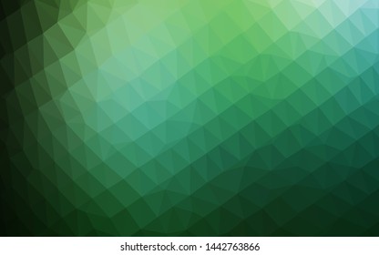Dark Green vector abstract mosaic backdrop. Shining colored illustration in a Brand new style. Template for a cell phone background.