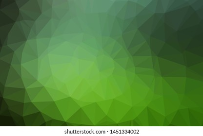 Dark Green vector abstract mosaic backdrop. Brand new colorful illustration in with gradient. Polygonal design for your web site.
