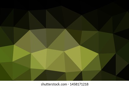 Dark Green vector abstract mosaic background. A vague abstract illustration with gradient. The best triangular design for your business.