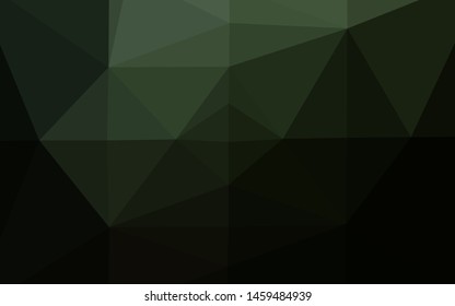 Dark Green vector abstract mosaic background. Geometric illustration in Origami style with gradient. Completely new template for your business design.
