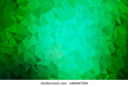 Dark Green vector abstract mosaic background. Modern geometrical abstract illustration with gradient. Template for a cell phone background.