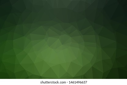 Dark Green vector abstract mosaic background. Shining illustration, which consist of triangles. Completely new template for your business design.