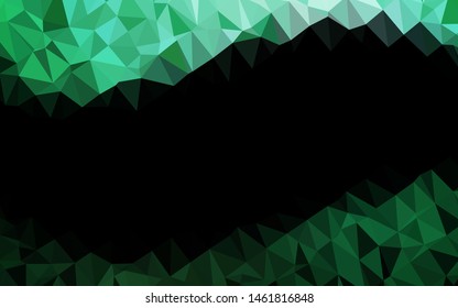 Dark Green vector abstract mosaic background. Modern geometrical abstract illustration with gradient. Textured pattern for background.