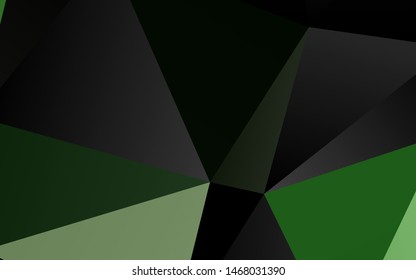 Dark Green vector abstract mosaic background. A vague abstract illustration with gradient. Template for your brand book.