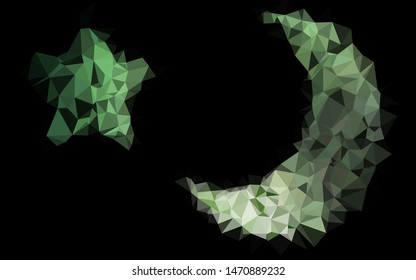 Dark Green vector abstract mosaic backdrop. Shining illustration, which consist of triangles. Brand new style for your business design.