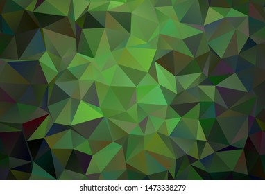 Dark Green vector abstract mosaic background. Elegant bright polygonal illustration with gradient. Polygonal design for your web site.