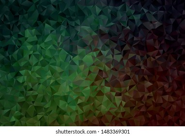 Dark Green vector abstract mosaic backdrop. Triangular geometric sample with gradient.  Pattern for a brand book's backdrop.