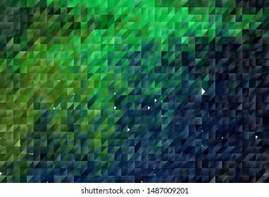 Dark Green vector abstract mosaic background. Modern abstract illustration with triangles. A completely new design for your leaflet.