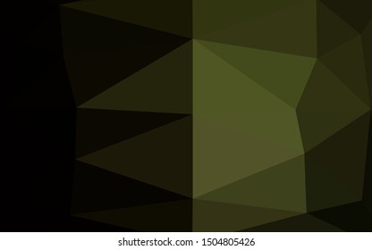 Dark Green vector abstract mosaic backdrop. A vague abstract illustration with gradient. The best triangular design for your business.