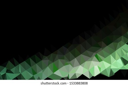 Dark Green vector abstract mosaic background. An elegant bright illustration with gradient. The best triangular design for your business.
