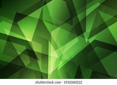 Dark Green vector abstract mosaic pattern. Creative illustration in halftone style with triangles. Textured pattern for your backgrounds.