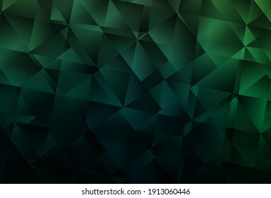 Dark Green vector abstract mosaic pattern. Polygonal abstract illustration with gradient. A new texture for your web site.