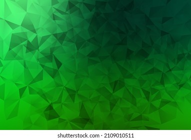 Fondo de mosaico abstracto del vector verde oscuro. Ilustración abstracta brillante con triángulos elegantes. Nuevo estilo para su diseño de negocio.