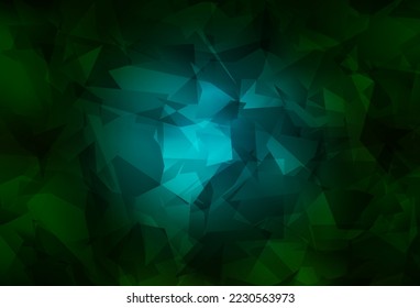 Dark Green vector abstract mosaic pattern. Elegant bright polygonal illustration with gradient. Best triangular design for your business.