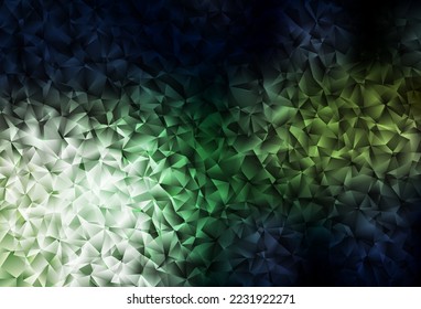 Dark Green vector abstract mosaic pattern. Colorful abstract illustration with triangles. Brand new style for your business design.