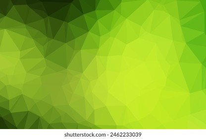 Dark Green vector abstract mosaic pattern. Triangular geometric sample with gradient.  Brand new style for your business design.