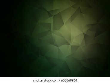 Dark Green vector abstract mosaic background. Shining illustration, which consist of triangles. The textured pattern can be used for background.