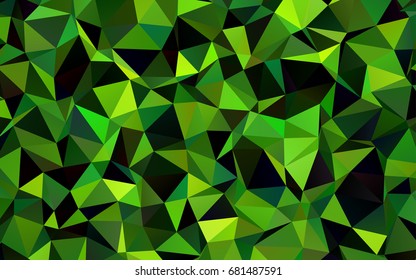 Dark Green vector abstract mosaic pattern. Geometric illustration in Origami style with gradient.  Triangular pattern for your business design.
