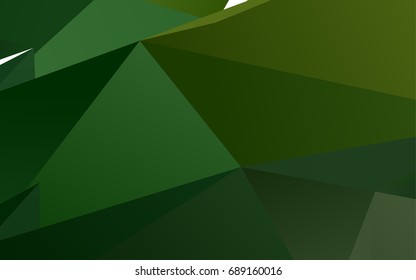 Dark Green vector abstract mosaic pattern. Geometric illustration in Origami style with gradient.  A completely new template for your business design.