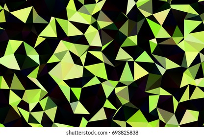 Dark Green vector abstract mosaic template. Glitter abstract illustration with an elegant design. The best triangular design for your business.