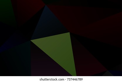 Dark Green vector abstract mosaic template. A vague abstract illustration with gradient. The best triangular design for your business.