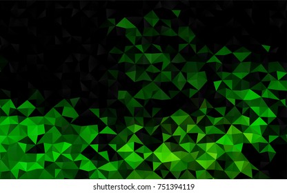 Dark Green vector abstract mosaic background. Creative geometric illustration in Origami style with gradient. Triangular pattern for your business design.
