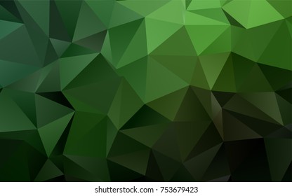 Dark Green vector abstract mosaic background. Brand-new colored illustration in blurry style with gradient. Brand-new style for your business design.