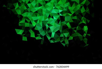Dark Green vector abstract mosaic pattern. Creative geometric illustration in Origami style with gradient. Brand-new style for your business design.