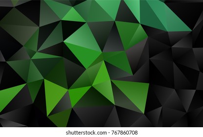 Dark Green vector abstract mosaic template. A sample with polygonal shapes. A new texture for your design.