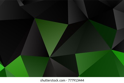 Dark Green vector abstract mosaic template. A sample with polygonal shapes. A new texture for your design.