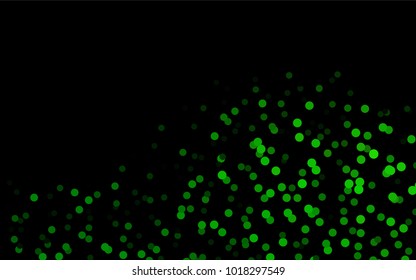 Dark Green vector abstract pattern with circles. Geometry template for your business design. Background with colored spheres.