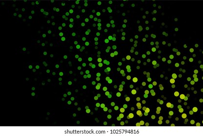Dark Green vector abstract pattern with circles. Geometry template for your business design. Background with colored spheres.