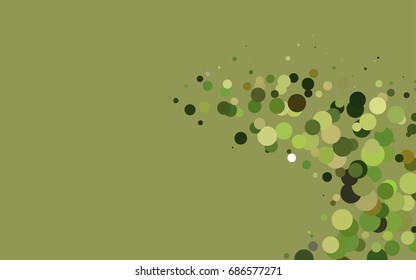 Dark Green vector abstract pattern with circles. Geometry template for your business design. Background with colored spheres.