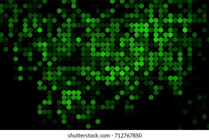 Dark Green vector abstract pattern with circles. Geometry template for your business design. Background with colored spheres.
