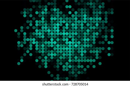 Dark Green vector abstract pattern with circles. Geometry template for your business design. Background with colored spheres.