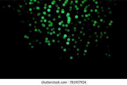 Dark Green vector abstract pattern with circles. Geometry template for your business design. Background with colored spheres.