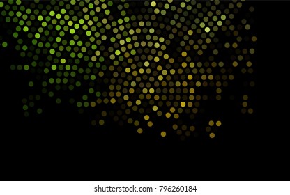 Dark Green vector abstract pattern with circles. Geometry template for your business design. Background with colored spheres.