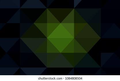 Dark Green vector abstract polygonal template. Colorful abstract illustration with triangles. Triangular pattern for your business design.