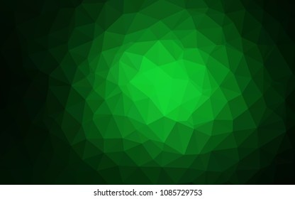 Dark Green vector abstract polygonal pattern. Colorful illustration in abstract style with triangles. New template for your brand book.