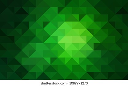 Dark Green vector abstract polygonal pattern. A vague abstract illustration with gradient. Triangular pattern for your business design.