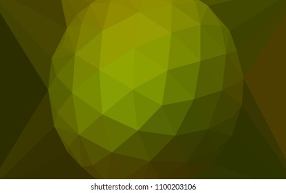 Dark Green vector abstract polygonal template with a gem in a centre. Colorful illustration in a polygonal style. Polygonal design for your web site.