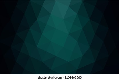 Dark Green vector abstract polygonal pattern. Geometric illustration in Origami style with gradient.  The best triangular design for your business.