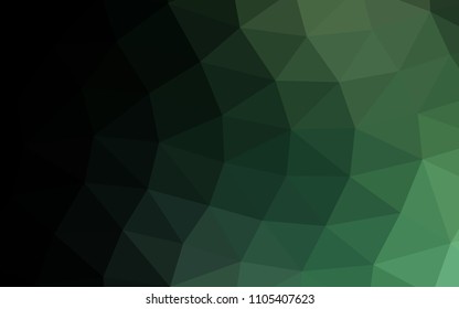 Dark Green vector abstract polygonal abstract polygonal. Shining illustration, which consist of triangles. The textured pattern can be used for background.
