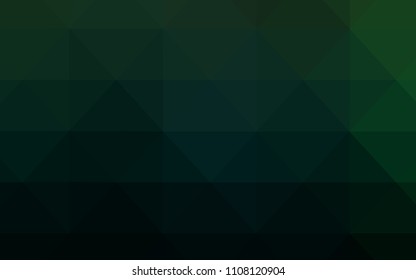 Dark Green vector abstract polygonal template. Colorful illustration in polygonal style with gradient. The best triangular design for your business.