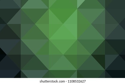 Dark Green vector abstract polygonal background. Shining colorful illustration with triangles. New template for your brand book.