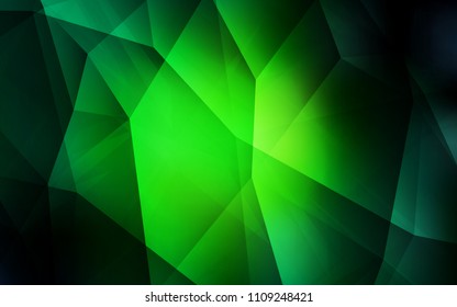 Dark Green vector abstract polygonal background. Glitter abstract illustration with an elegant triangles. Textured pattern for your backgrounds.